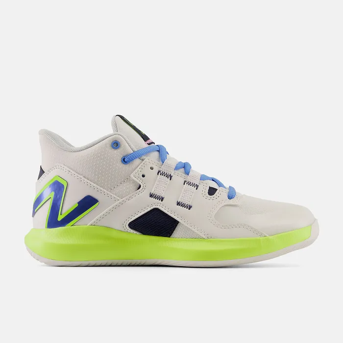 New Balance Cleats Kids Kid8217s Coco CG1 White with Hilite and Bright Lapis