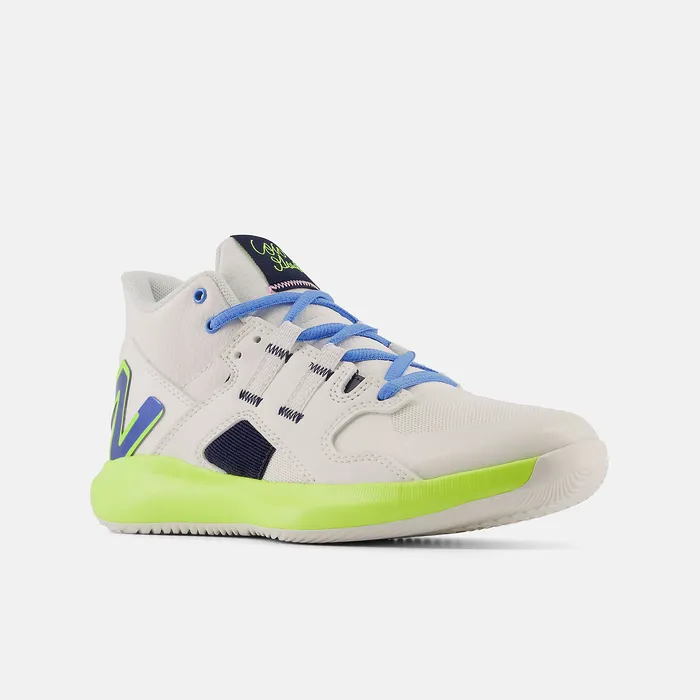 New Balance Cleats Kids Kid8217s Coco CG1 White with Hilite and Bright Lapis New Balance Cleats Kids Kid8217s Coco CG1 White with Hilite and Bright Lapis