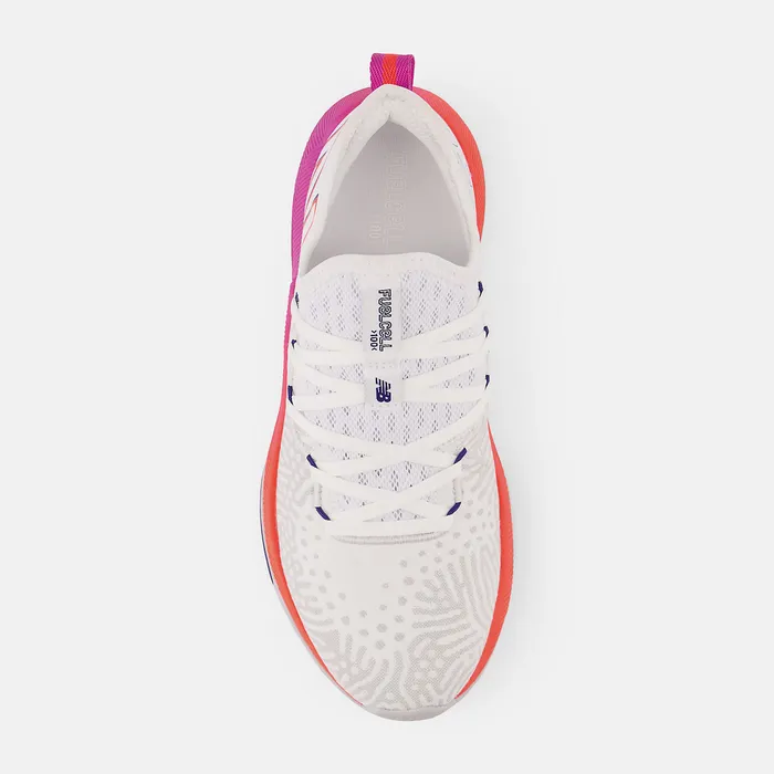 New Balance FuelCell Trainer White with Magenta Pop and Electric Red Women Training