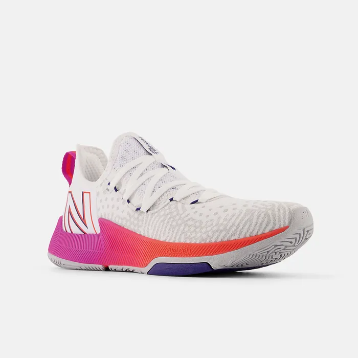New Balance FuelCell Trainer White with Magenta Pop and Electric Red Women Training