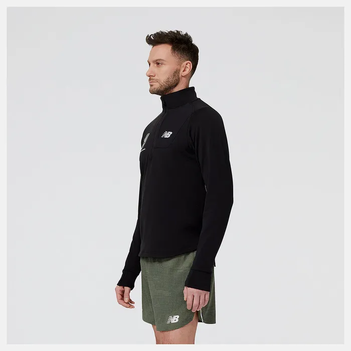 New Balance Hoodies and Sweatshirts Men United Airlines NYC Half NB Heat Grid Half Zip BLACK