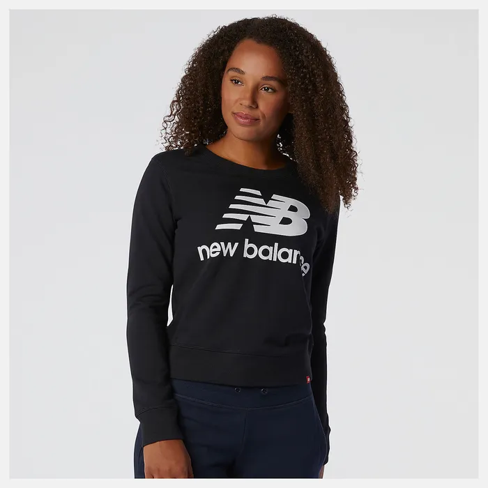 New Balance Hoodies and Sweatshirts Women NB Essentials Crew Fleece BLACK