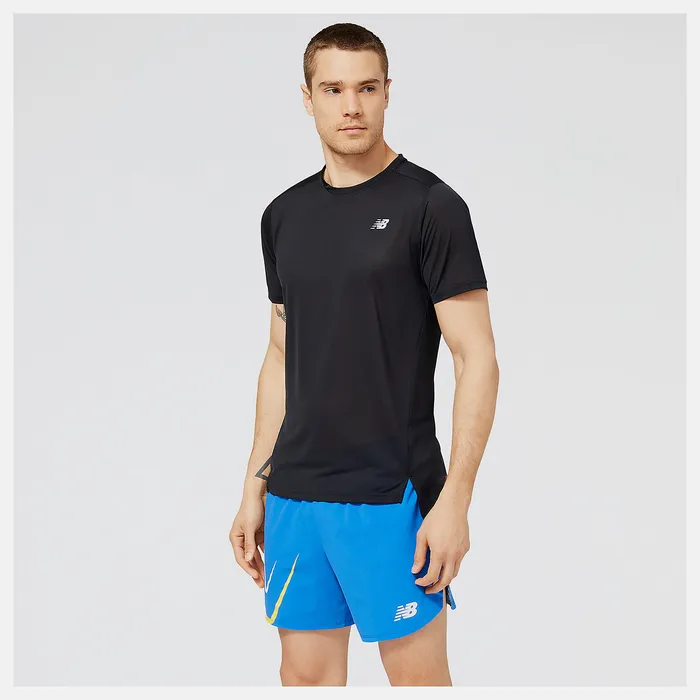 New Balance Shirts Men Accelerate Short Sleeve BLACK