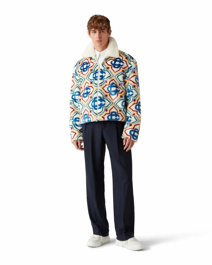 Outerwear Men Casablanca Paris Jacquard Faux Fur Jacket