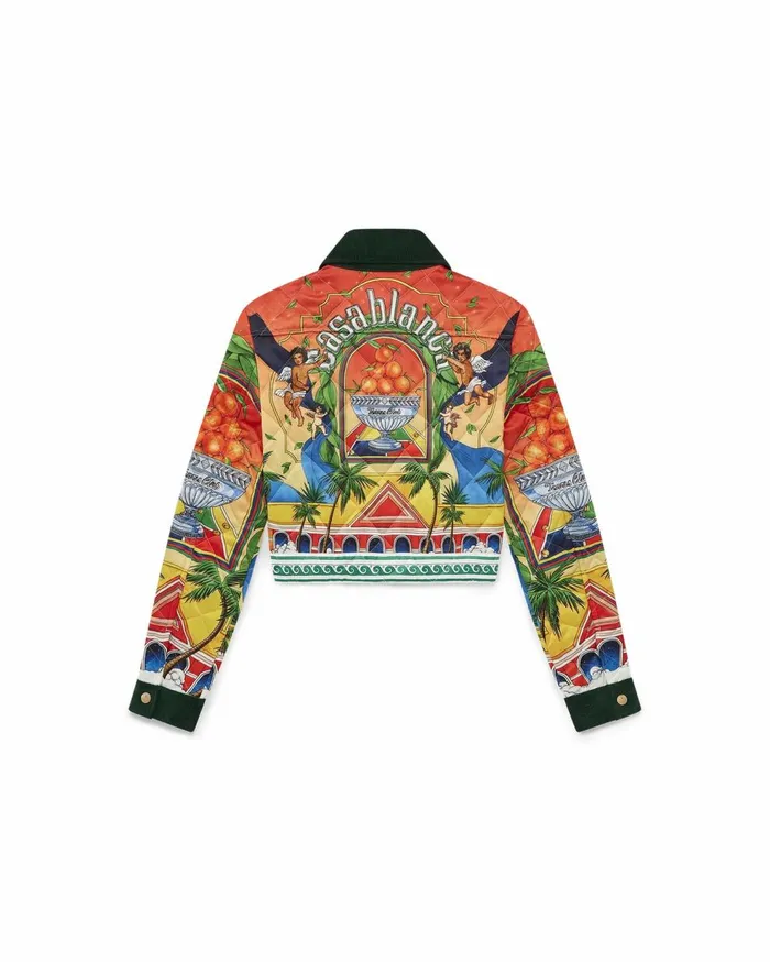 Outerwear Women Casablanca Paris Triomphe D039Orange Quilted Cropped Jacket Outerwear Women Casablanca Paris Triomphe D039Orange Quilted Cropped Jacket