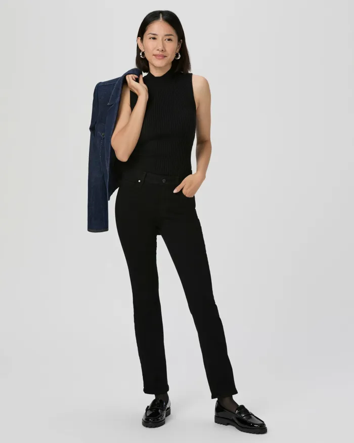 PAIGE Denim Women Cindy Petite Straight Jean 8211 Black Shadow