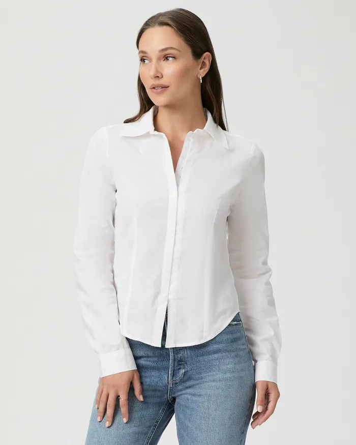 PAIGE Rosaly Shirt 8211 White Women Tops and Blouses