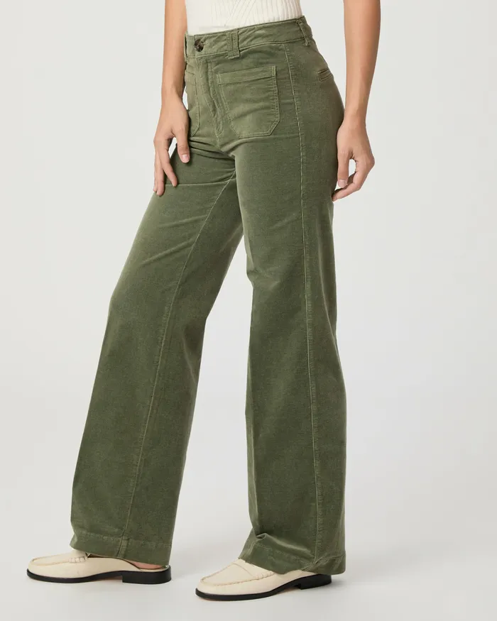 PAIGE Sasha 32 Inch Wide Leg Pant 8211 Aloe Corduroy Women Pants PAIGE Sasha 32 Inch Wide Leg Pant 8211 Aloe Corduroy Women Pants