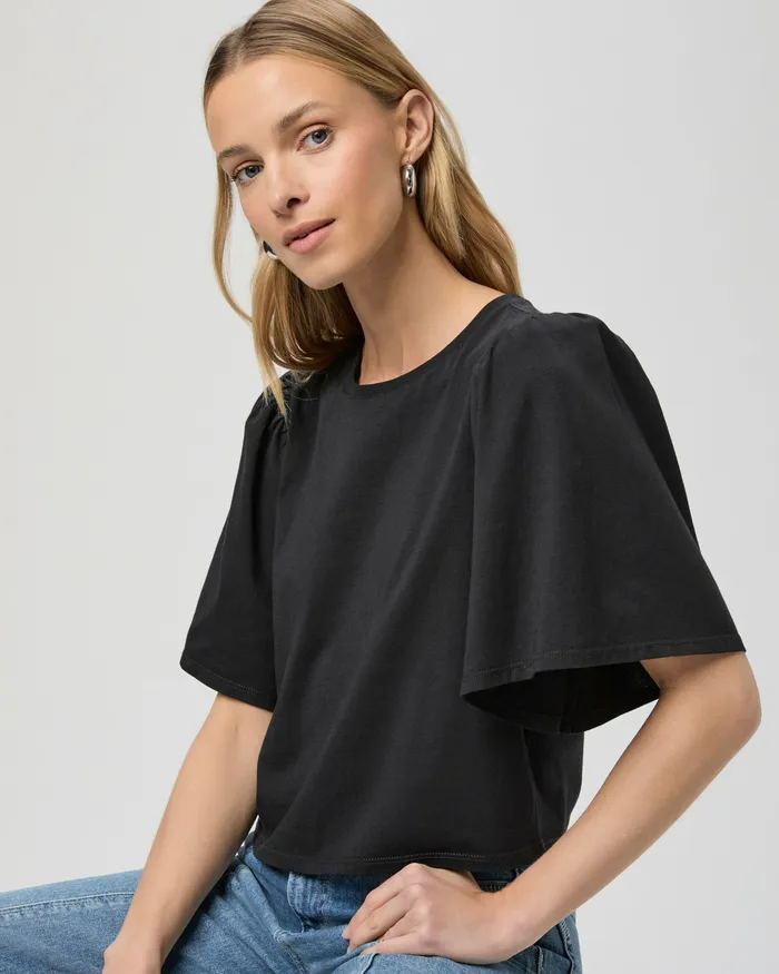 PAIGE Sigrid Tee 8211 Black Women Tees and Tanks