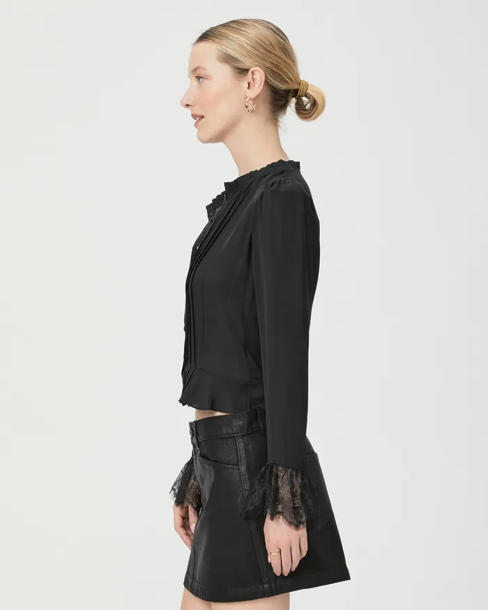 PAIGE Tops and Blouses Women Franca Blouse 8211 Black Silk PAIGE Tops and Blouses Women Franca Blouse 8211 Black Silk