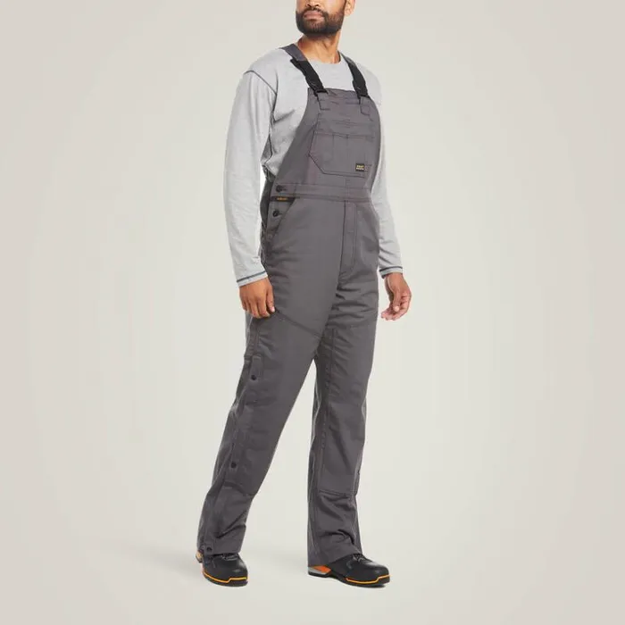 Pants and Shorts Men Ariat Rebar Duracanvas Unlined Bib Rebar Grey