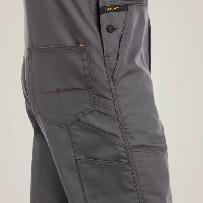 Pants and Shorts Men Ariat Rebar Duracanvas Unlined Bib Rebar Grey