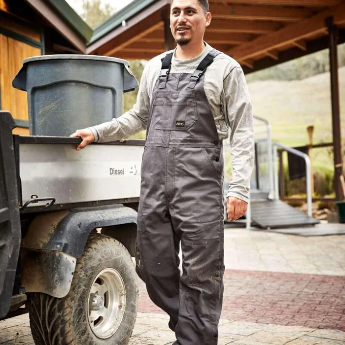 Pants and Shorts Men Ariat Rebar Duracanvas Unlined Bib Rebar Grey