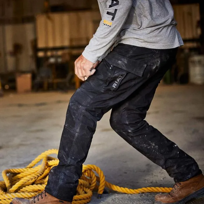 Pants and Shorts Men Ariat Rebar M5 Straight DuraStretch Ripstop Cargo Straight Pant Black Pants and Shorts Men Ariat Rebar M5 Straight DuraStretch Ripstop Cargo Straight Pant Black