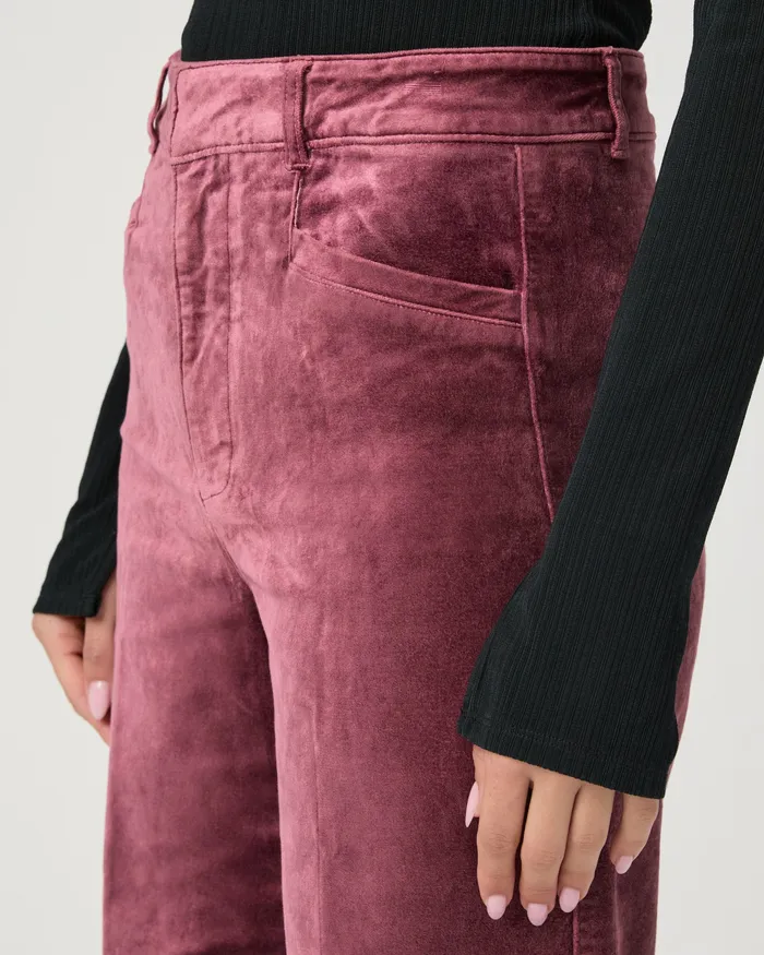 Pants Anessa Trouser Wide Leg Pant 8211 Rose Tea Velvet PAIGE Women Pants Anessa Trouser Wide Leg Pant 8211 Rose Tea Velvet PAIGE Women