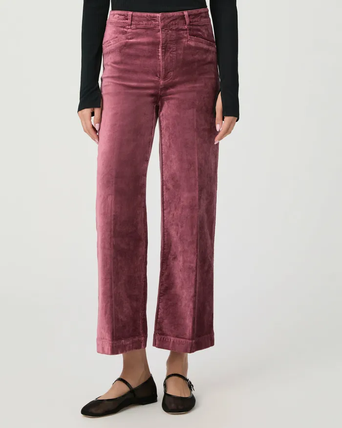 Pants Anessa Trouser Wide Leg Pant 8211 Rose Tea Velvet PAIGE Women Pants Anessa Trouser Wide Leg Pant 8211 Rose Tea Velvet PAIGE Women