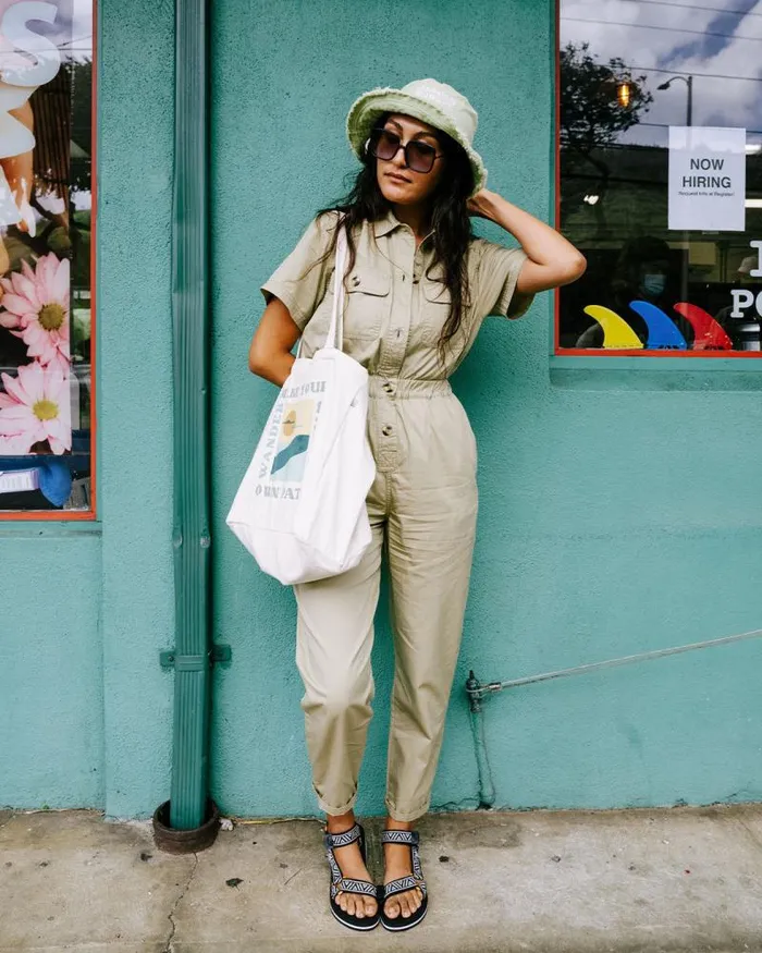 Passenger Bottoms Bluebell Organic Cotton Boiler Suit Biscuit Biscuit 8211 Women