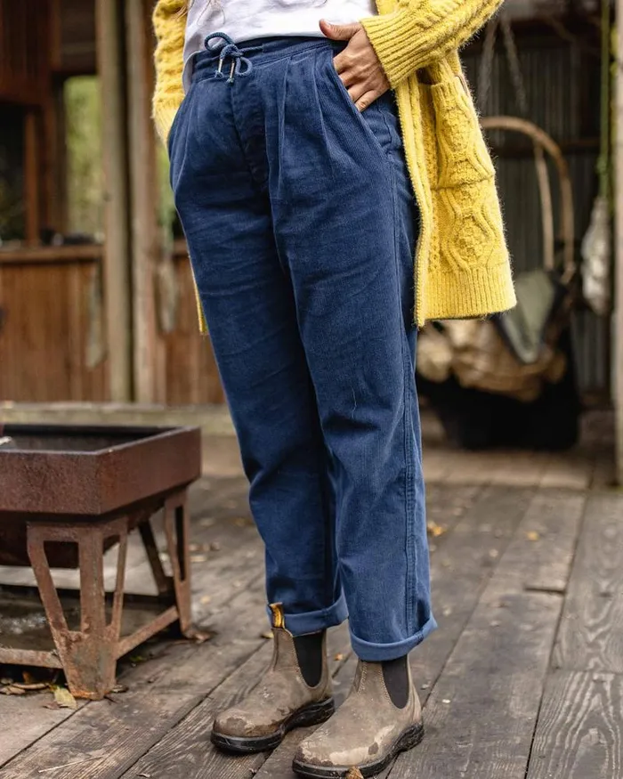Passenger Bottoms Compass Recycled Corduroy Trouser Dark Denim Dark Denim 8211 Women Passenger Bottoms Compass Recycled Corduroy Trouser Dark Denim Dark Denim 8211 Women