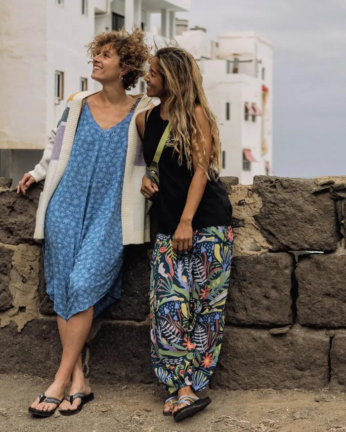 Passenger Bottoms Daylily Printed Loose Trouser Abstract Seaweed Tidal Blue Abstract Seaweed Tidal Blue 8211 Women