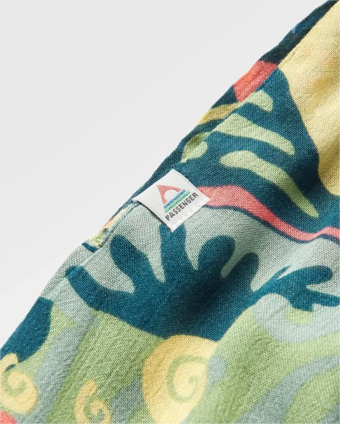 Passenger Bottoms Daylily Printed Loose Trouser Abstract Seaweed Tidal Blue Abstract Seaweed Tidal Blue 8211 Women