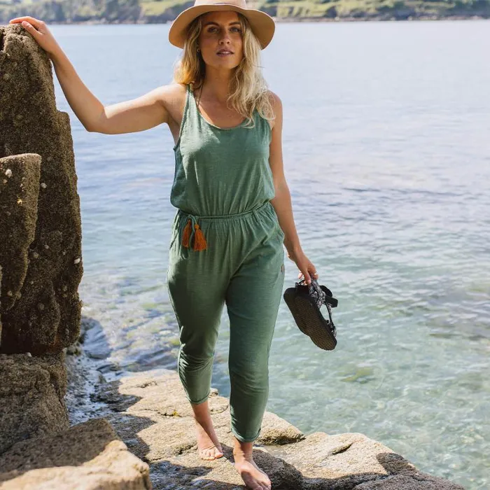Passenger Bottoms Eva Recycled Cotton Jumpsuit Dark Ivy Dark Ivy 8211 Women