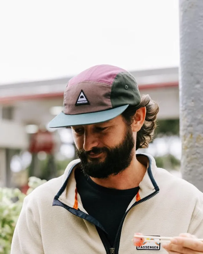 Passenger Caps and Hats Fixie Recycled 5 Panel Cap Grape Multi Grape Multi 8211 WomenMen