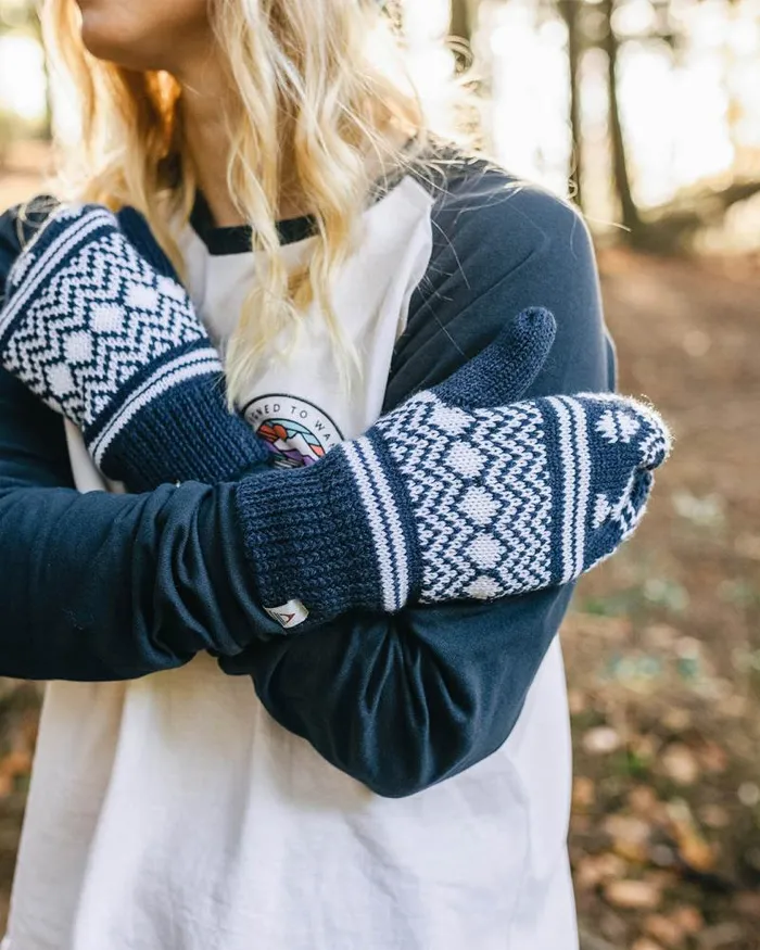 Passenger Gloves Powder Fleece Lined Recycled Acrylic Mittens Rich Navy Rich Navy 8211 Women