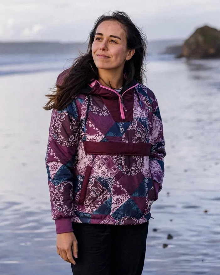 Passenger Jackets Ocean Recycled Insulated 12 Zip Jacket Boho Broken Patchwork Wine Boho Broken Patchwork Wine 8211 Women