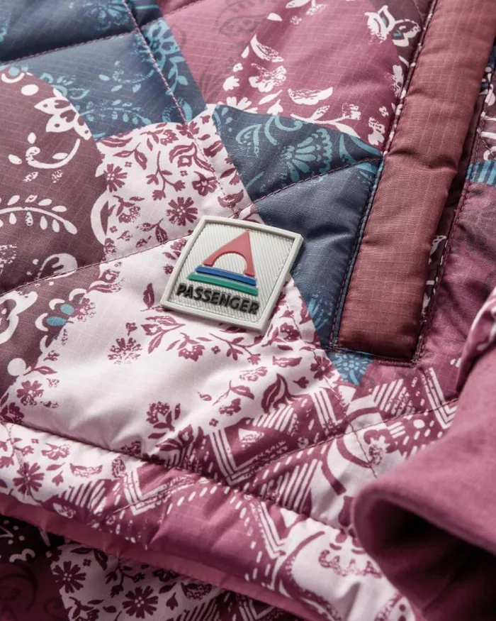Passenger Jackets Ocean Recycled Insulated 12 Zip Jacket Boho Broken Patchwork Wine Boho Broken Patchwork Wine 8211 Women