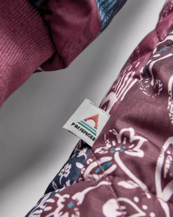 Passenger Jackets Ocean Recycled Insulated 12 Zip Jacket Boho Broken Patchwork Wine Boho Broken Patchwork Wine 8211 Women