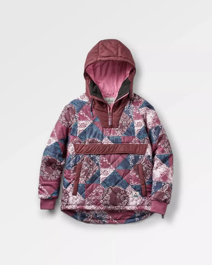 Passenger Jackets Ocean Recycled Insulated 12 Zip Jacket Boho Broken Patchwork Wine Boho Broken Patchwork Wine 8211 Women