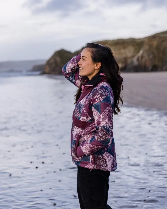 Passenger Jackets Ocean Recycled Insulated 12 Zip Jacket Boho Broken Patchwork Wine Boho Broken Patchwork Wine 8211 Women