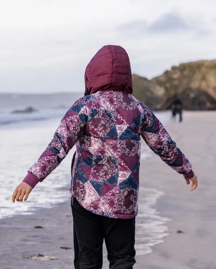 Passenger Jackets Ocean Recycled Insulated 12 Zip Jacket Boho Broken Patchwork Wine Boho Broken Patchwork Wine 8211 Women