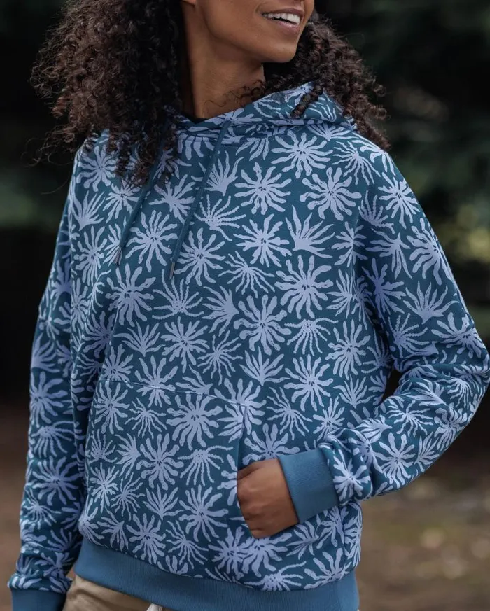 Passenger Tops Arame Organic Cotton Hoodie Seaweed Blue Steel Seaweed Blue Steel 8211 Women