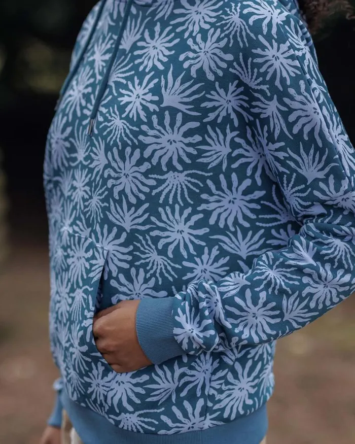 Passenger Tops Arame Organic Cotton Hoodie Seaweed Blue Steel Seaweed Blue Steel 8211 Women