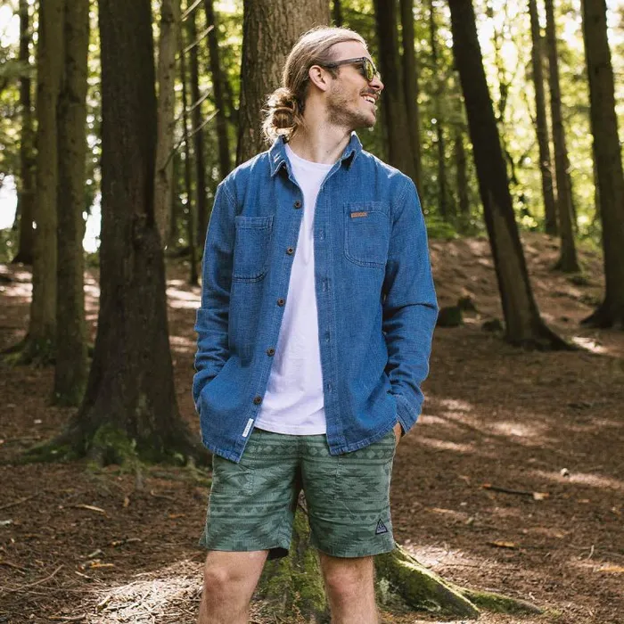 Passenger Tops Backcountry Organic Cotton Denim LS Shirt Washed Denim Washed Denim 8211 Men