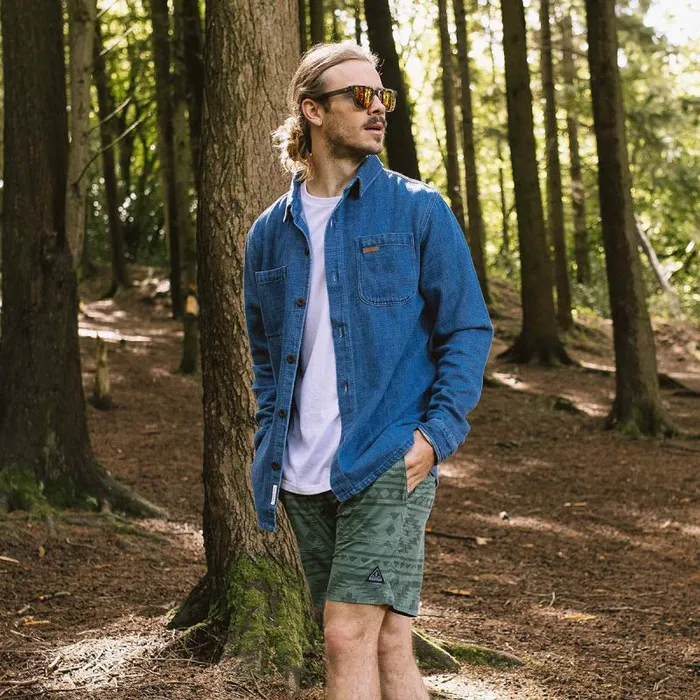 Passenger Tops Backcountry Organic Cotton Denim LS Shirt Washed Denim Washed Denim 8211 Men