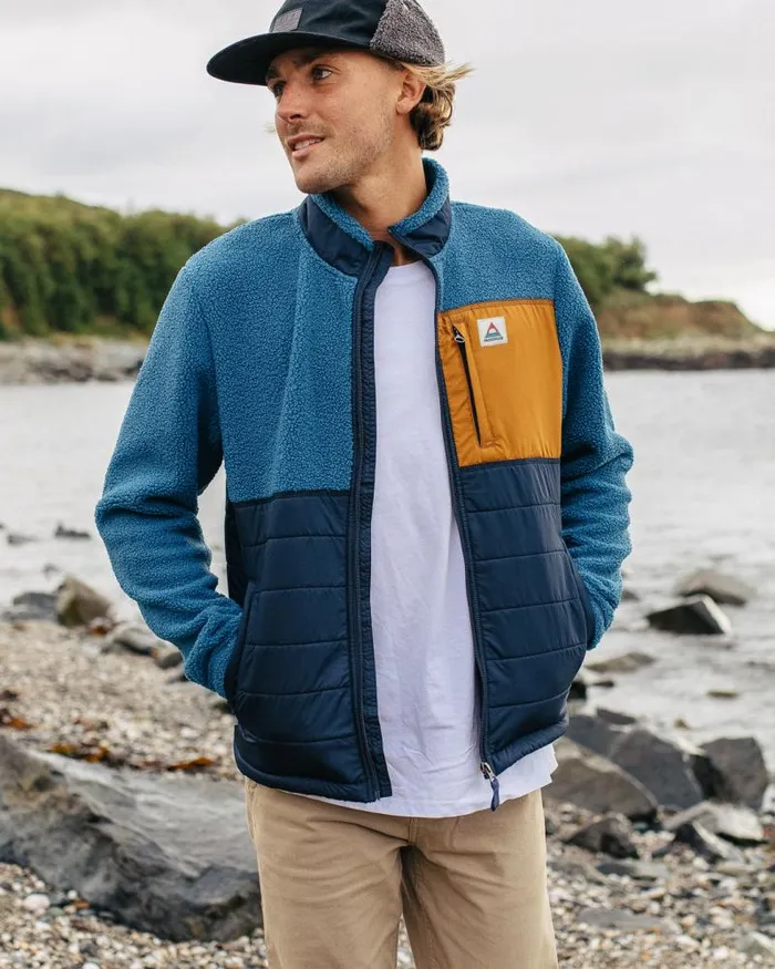 Passenger Tops Born Explorer Recycled PolarLined Sherpa Fleece Blue Steel Blue Steel 8211 Men