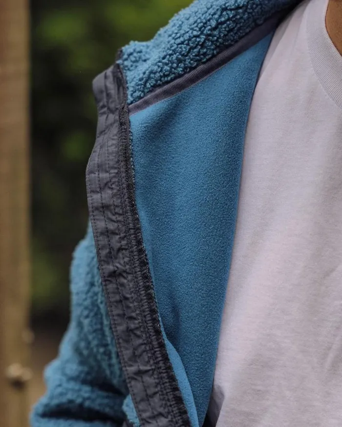 Passenger Tops Born Explorer Recycled PolarLined Sherpa Fleece Blue Steel Blue Steel 8211 Men