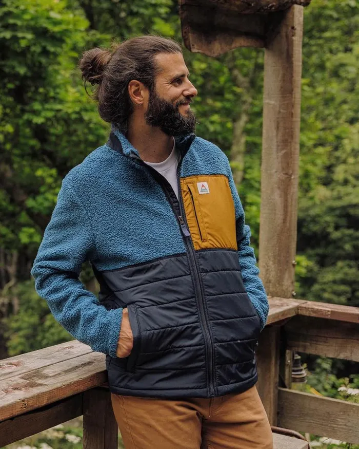 Passenger Tops Born Explorer Recycled PolarLined Sherpa Fleece Blue Steel Blue Steel 8211 Men