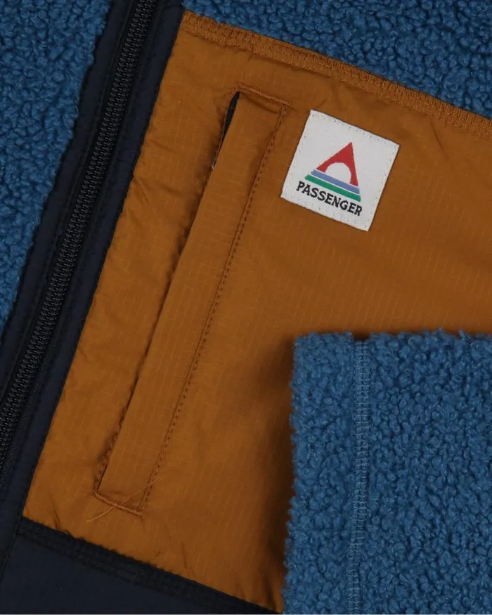 Passenger Tops Born Explorer Recycled PolarLined Sherpa Fleece Blue Steel Blue Steel 8211 Men