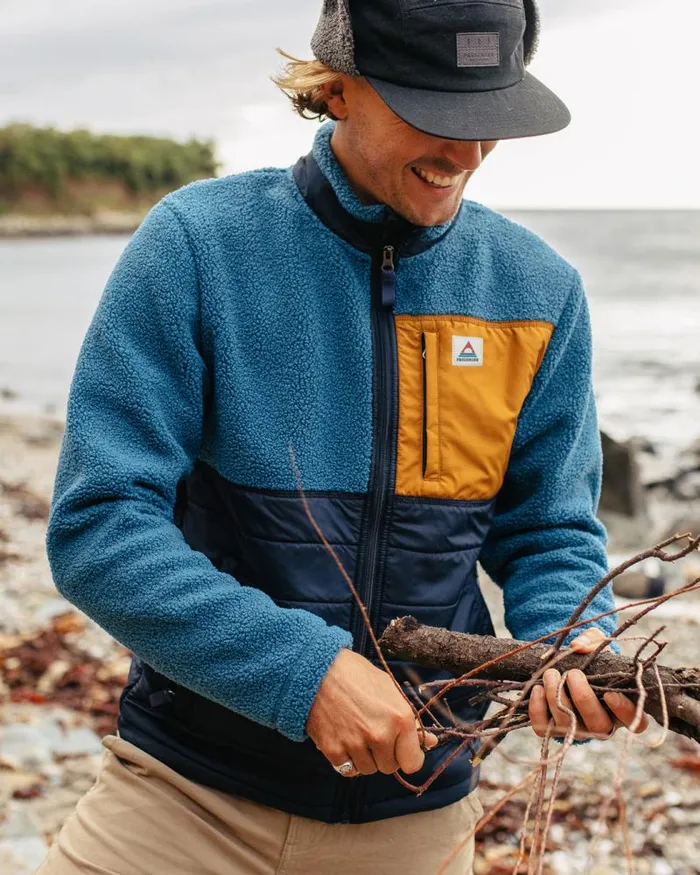 Passenger Tops Born Explorer Recycled PolarLined Sherpa Fleece Blue Steel Blue Steel 8211 Men