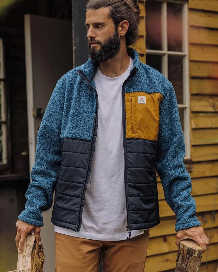 Passenger Tops Born Explorer Recycled PolarLined Sherpa Fleece Blue Steel Blue Steel 8211 Men
