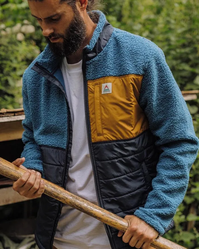 Passenger Tops Born Explorer Recycled PolarLined Sherpa Fleece Blue Steel Blue Steel 8211 Men