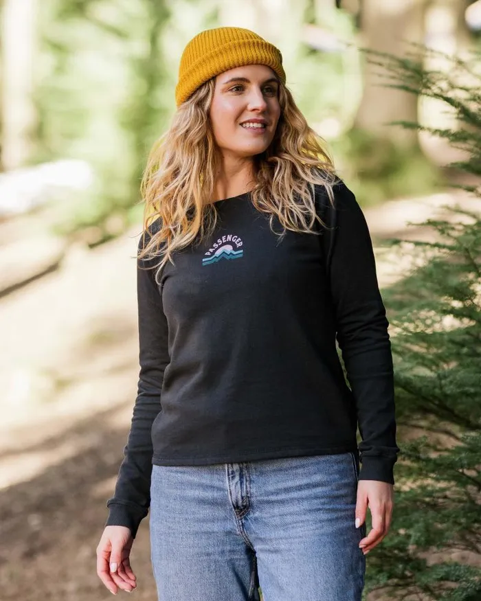 Passenger Tops Breathe Recycled Cotton Sweatshirt Black Black 8211 Women
