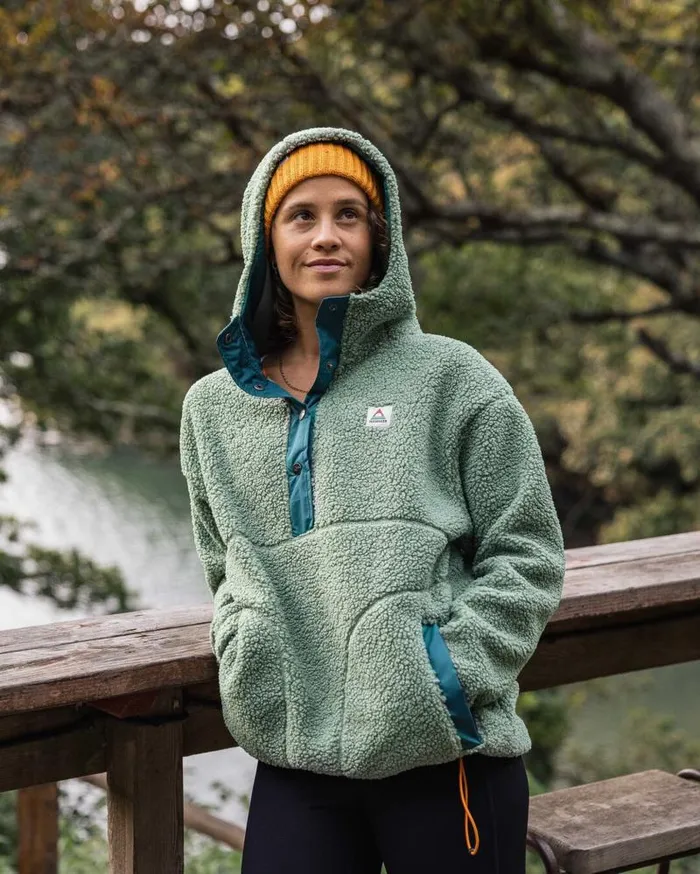 Passenger Tops Calla Hooded Recycled PolarLined Fleece Pistachio Pistachio 8211 Women