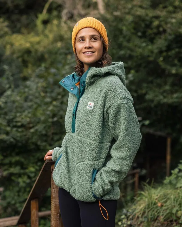Passenger Tops Calla Hooded Recycled PolarLined Fleece Pistachio Pistachio 8211 Women