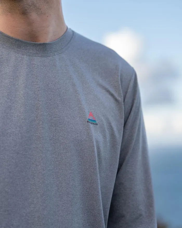 Passenger Tops Classic Active Recycled Marl LS TShirt Grey Marl Grey Marl 8211 Men