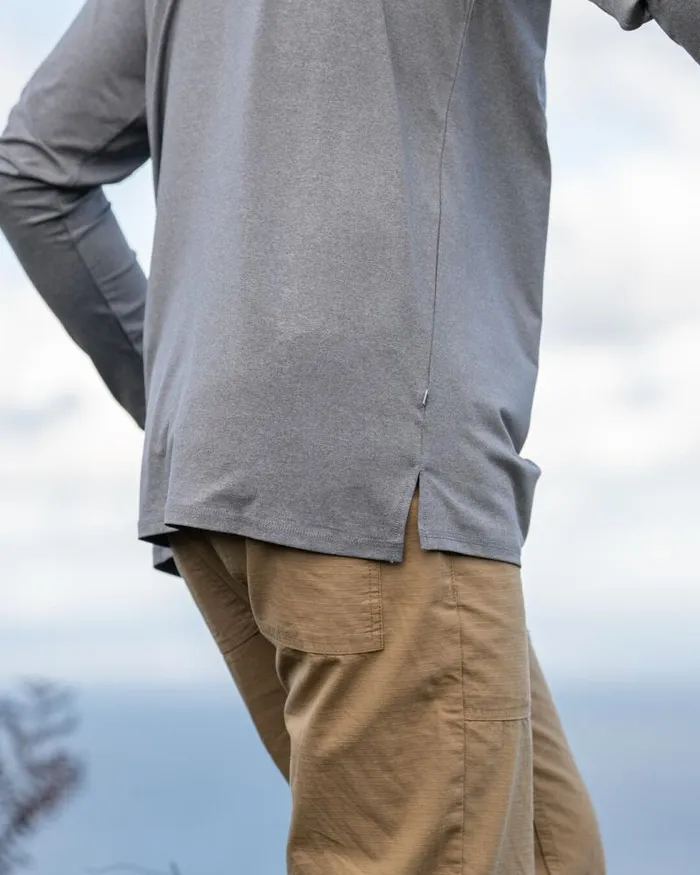 Passenger Tops Classic Active Recycled Marl LS TShirt Grey Marl Grey Marl 8211 Men