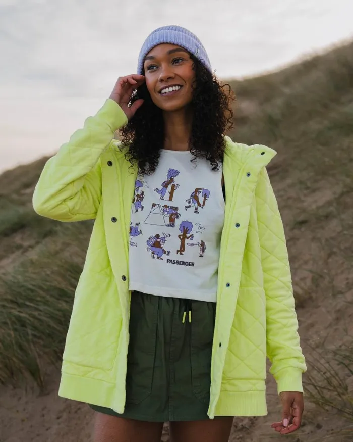 Passenger Tops Clementine Recycled Quilted Popper Up Hoodie Lime Juice Lime Juice 8211 Women Passenger Tops Clementine Recycled Quilted Popper Up Hoodie Lime Juice Lime Juice 8211 Women